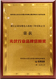 2020年度光伏行業(yè)品牌信賴獎(jiǎng)